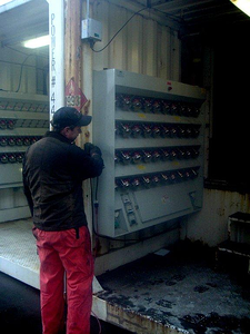 AML 40-foot barge generator set outfitted with time share reefer plug-ins.