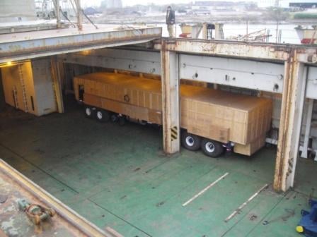 Truck on ship