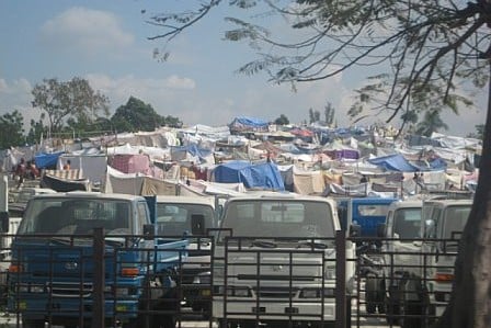 Haiti relief flights - tent city