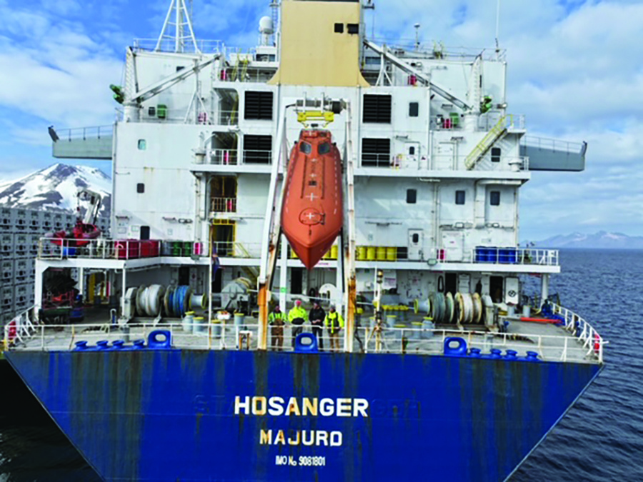 Crew onboard Hosanger vessel