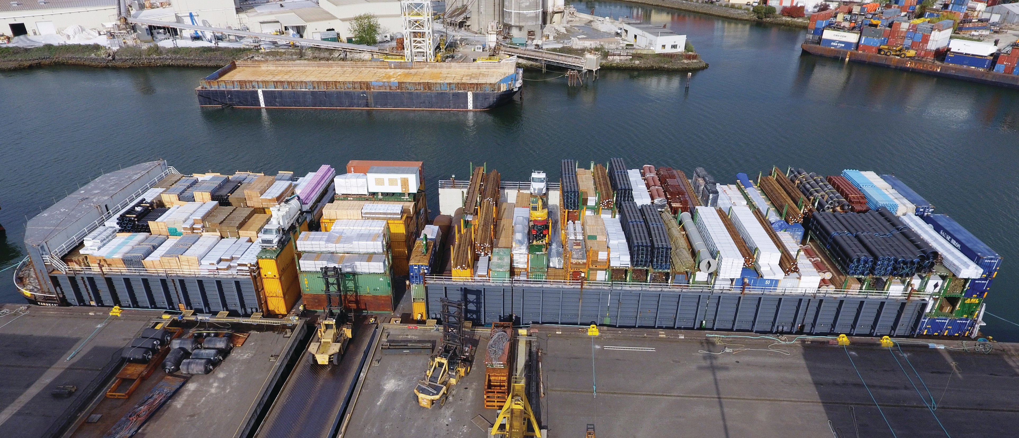 Alaska Marine Lines barge in Seattle