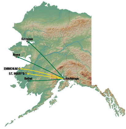 Lynden Air Cargo regular service map